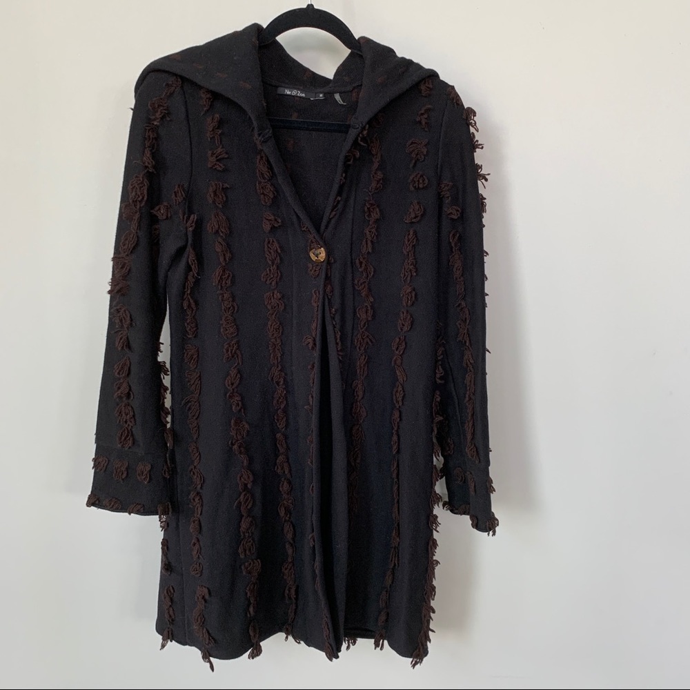 Nic + Zoe Long Black Cardigan Sweater Size M